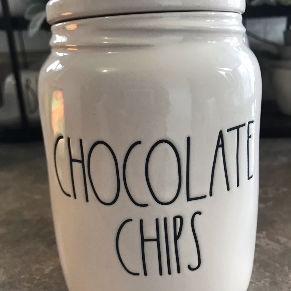 Rae Dunn chocolate chips canister reserved listing